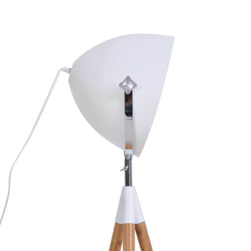Lampada da Terra Tripode in Legno con Paralume in Metallo 70x70x170 cm E27 