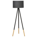 Lampada da Terra Tripode in Legno con Paralume E27 Ø52x153 cm  Grigia