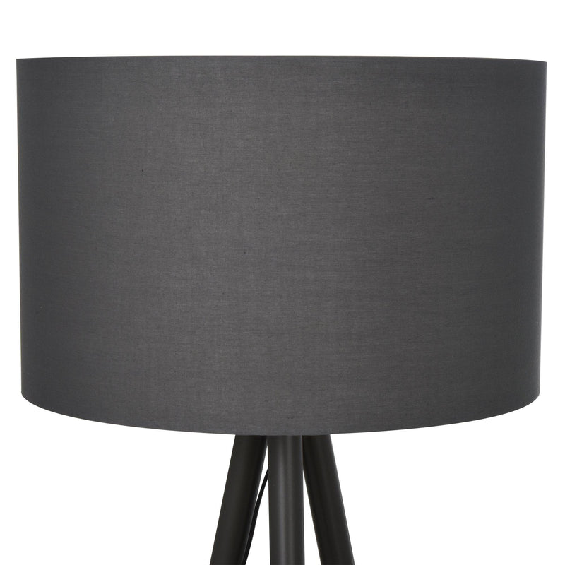 Lampada da Terra Tripode in Legno con Paralume E27 Ø52x153 cm  Grigia
