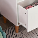 Libreria 4 Ripiani 1 Cassetto 50x30x142 cm  Bianco e Azzurro