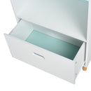 Libreria 4 Ripiani 1 Cassetto 50x30x142 cm  Bianco e Azzurro