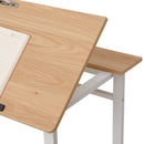 Scrivania da Ufficio con Piano Inclinabile 120x60x76 cm in Acciaio e MDF  Bianca