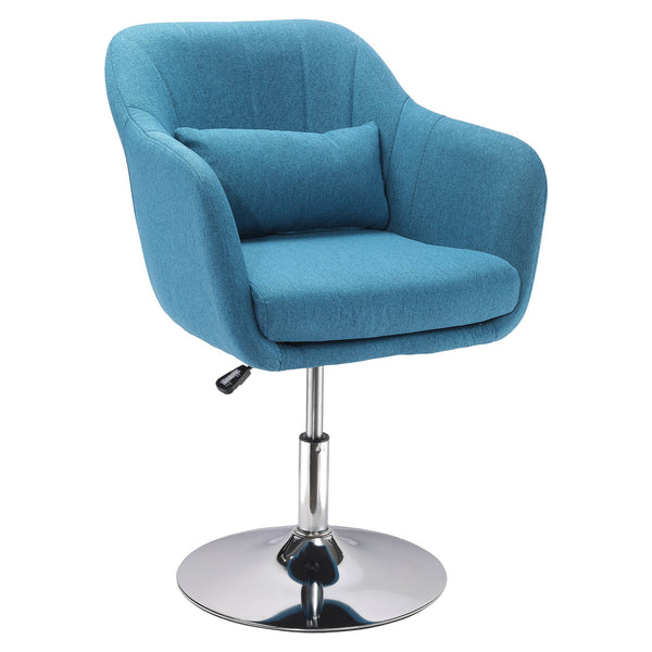 online Fauteuil pivotant rembourré en tissu bleu