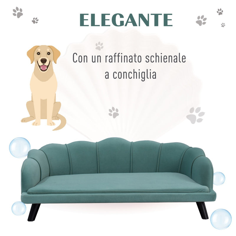 Cuccia Divano per Gatti e Cani di Media Taglia 98,5x60,5x35 cm  Verde