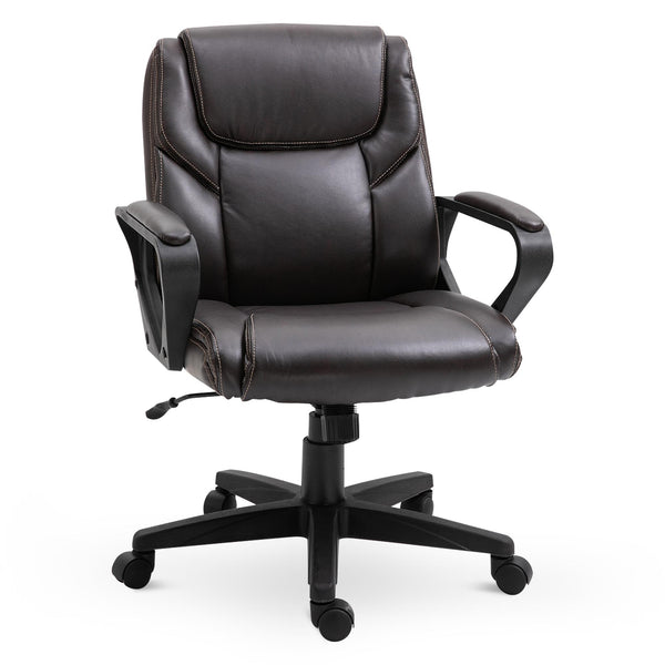 online Chaise de bureau exécutif en similicuir brun foncé