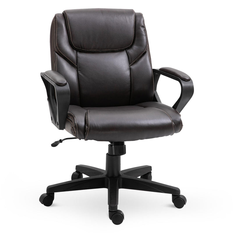 Sedia Poltrona Direzionale da Ufficio in Similpelle  Marrone Scuro