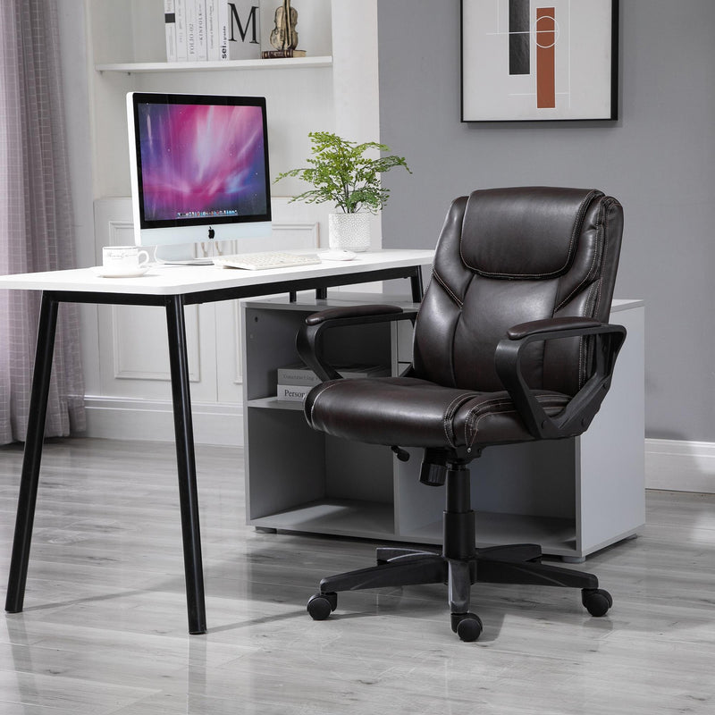 Sedia Poltrona Direzionale da Ufficio in Similpelle  Marrone Scuro