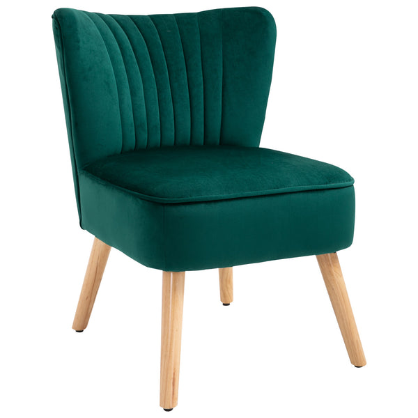 Chaise rembourrée 57x68x76 cm en tissu vert acquista