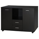 Armadietto 2 Ante 2 Cassetti 100x40x71 cm il Legno Truciolato  Nero