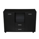 Armadietto 2 Ante 2 Cassetti 100x40x71 cm il Legno Truciolato  Nero