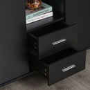 Armadietto 2 Ante 2 Cassetti 100x40x71 cm il Legno Truciolato  Nero