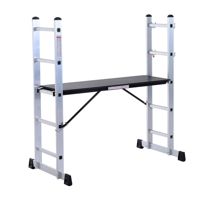 Mini Ponteggio Trabattello Scala 130x70x140 cm in Alluminio Portata max 150 Kg 