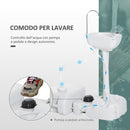 Lavabo Portatile da Campeggio 24L 83x50x103 cm con Ruote in HDPE  Grigio Chiaro