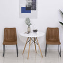 Set 2 Sedie Imbottite in Similpelle  Marrone Chiaro