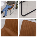 Set 2 Sedie Imbottite in Similpelle  Marrone Chiaro