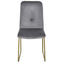 Set 2 Sedie Imbottite 44,5x59,5x91 cm in Flanella  Grigie