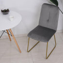 Set 2 Sedie Imbottite 44,5x59,5x91 cm in Flanella  Grigie