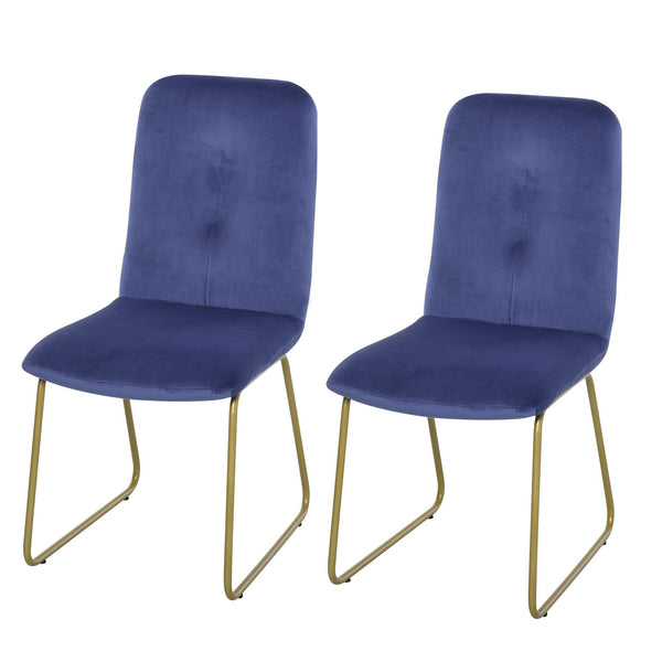 Lot de 2 Chaises Rembourrées 44,5x59,5x91 cm en Flanelle Bleue acquista