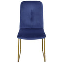 Set 2 Sedie Imbottite 44,5x59,5x91 cm in Flanella  Blu