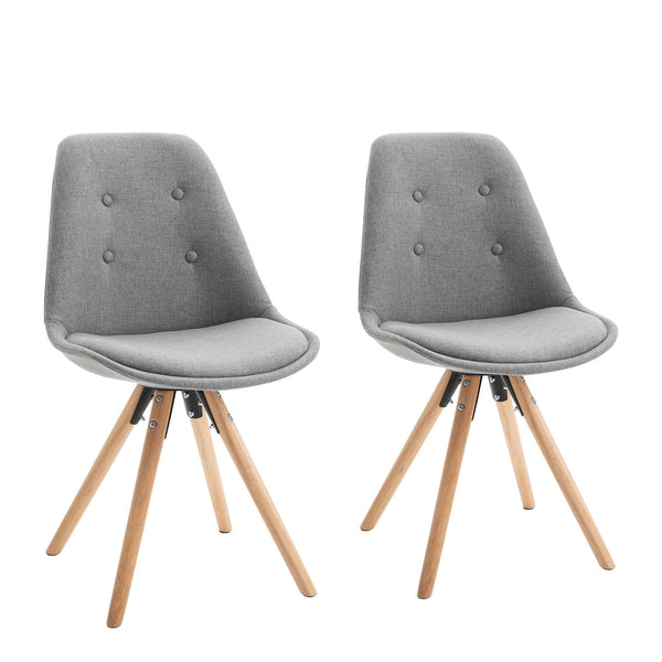 sconto Lot de 2 Chaises Rembourrées 48x56x87 cm en Tissu Gris