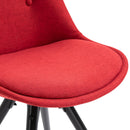 Set 2 Sedie Imbottite 48x56x87 cm in Tessuto  Rosse