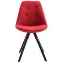 Set 2 Sedie Imbottite 48x56x87 cm in Tessuto  Rosse