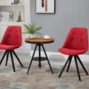 Set 2 Sedie Imbottite 48x56x87 cm in Tessuto  Rosse