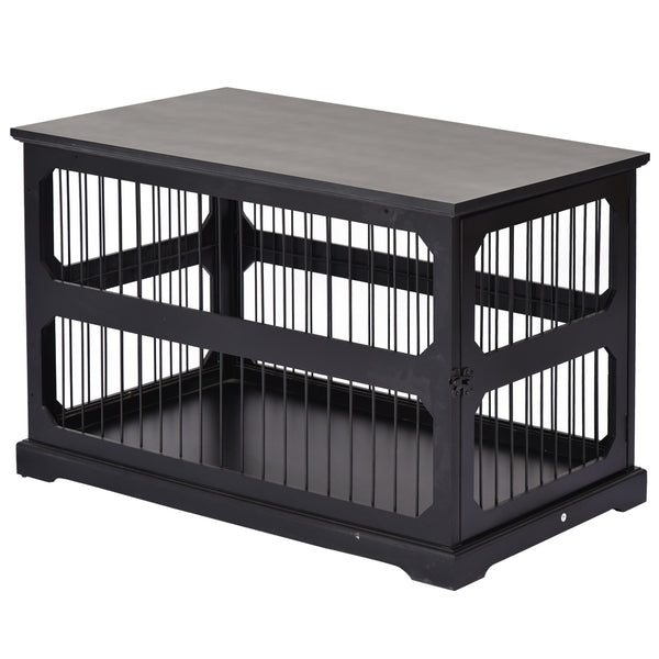 Cage pour Chiens Moyens-Petits 55x90x60 cm en MDF Noir online