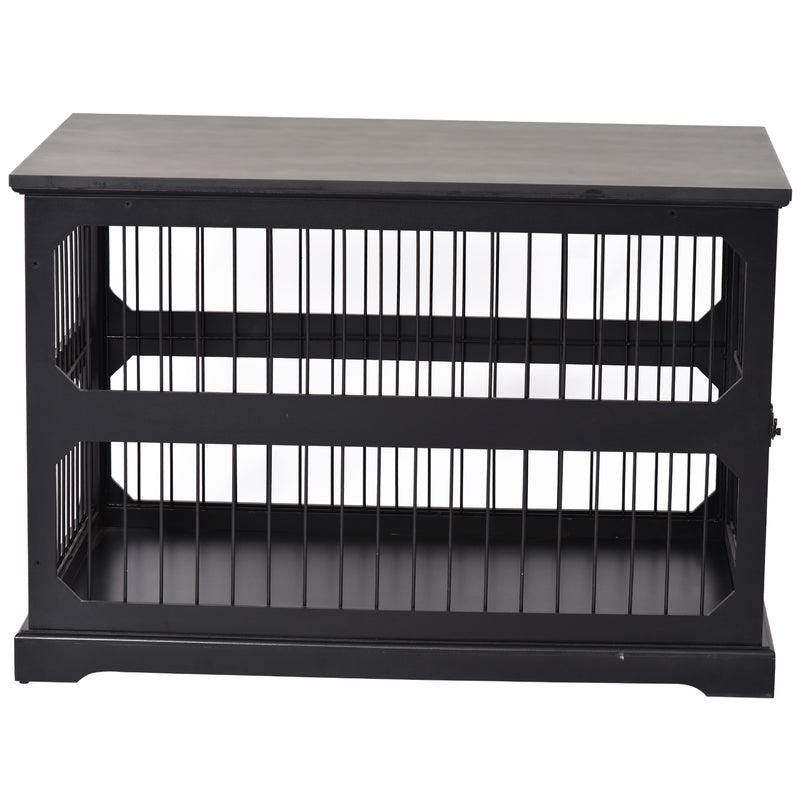 Gabbia per Cani di Taglia Medio-Piccola 55x90x60 cm in MDF  Nera