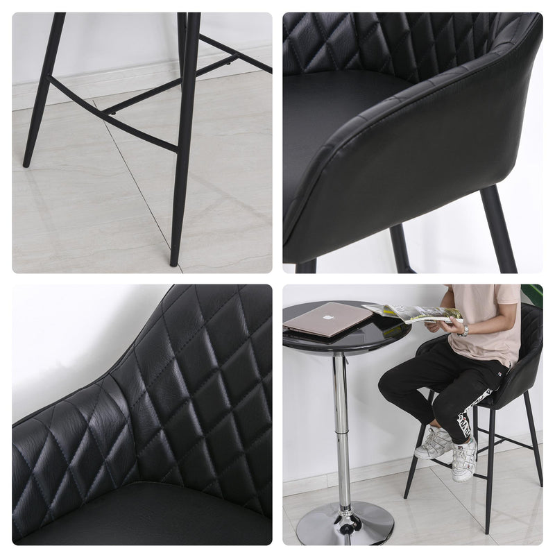 Set 2 Sgabelli Imbottiti 55,5x57,5x93 cm  Neri