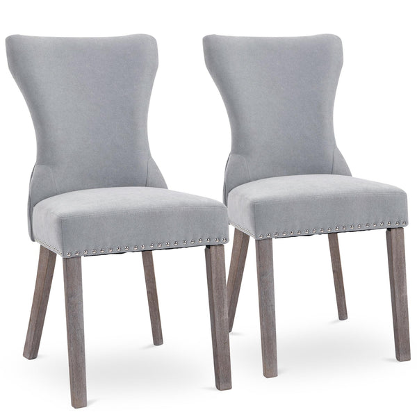 Lot de 2 Chaises Rembourrées 45x66x92,5 cm en Tissu Gris online