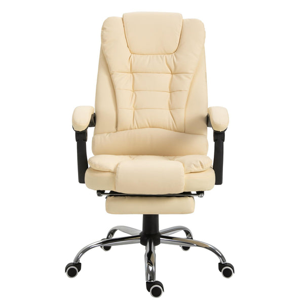 acquista Chaise de bureau présidentielle en simili cuir beige