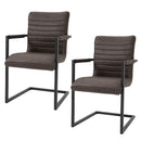 Set 2 Sedie Imbottite 63x53x90 cm in Poliestere  Marrone