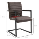 Set 2 Sedie Imbottite 63x53x90 cm in Poliestere  Marrone