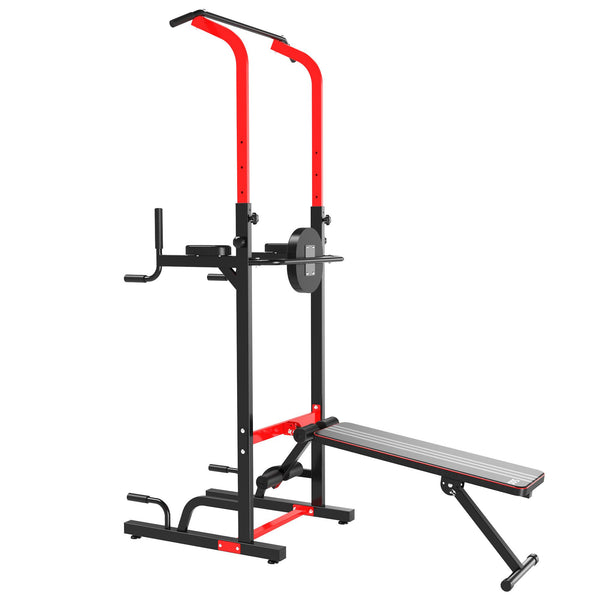 Station de Fitness Pliable Multifonctionnelle Noir et Rouge sconto