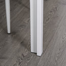 Set da Pranzo Tavolo con Piano in Vetro e 4 Sedie in Metallo e Similpelle  Bianco