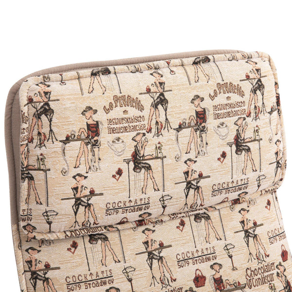 Fauteuil inclinable avec repose-pieds en métal et tissu beige sconto