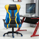 Sedia da Gaming Ergonomica 74x63x118,5- cm  Nera Blu e Giallo