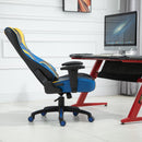 Sedia da Gaming Ergonomica 74x63x118,5- cm  Nera Blu e Giallo