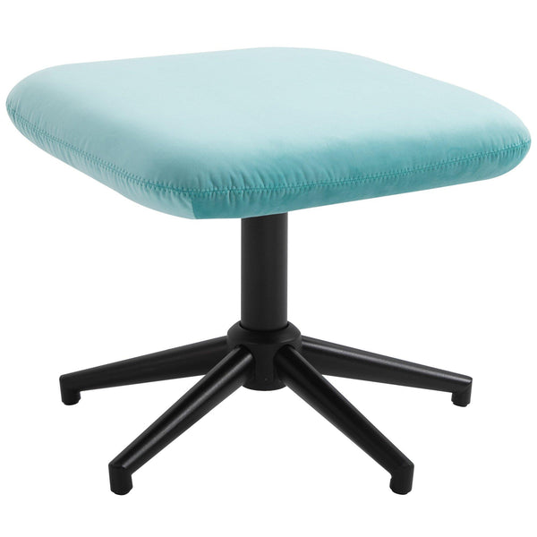 Fauteuil inclinable avec repose-pieds en acier et tissu bleu online