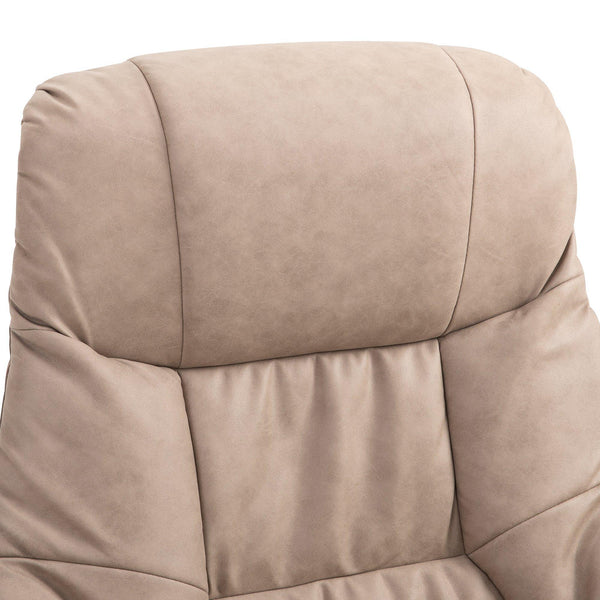 Fauteuil inclinable avec repose-pieds en bois et similicuir brun online