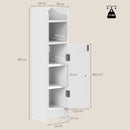 Mobile Bagno Slim Salvaspazio 18x20x80 cm con Armadietto e Ripiano in MDF Bianco      