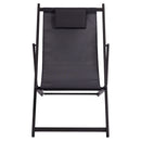 Sdraio Pieghevole Lido con Poggiatesta 94x60x92-81 cm in Poliestere e PVC Antracite      