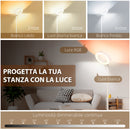 Lampada da Terra a LED compatibile Alexa e Google Home Ø25x168 cm in Acciaio Bianca