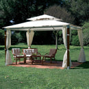 Gazebo da Giardino Struttura in Alluminio con Teli Laterali in Poliestere 300X400X305 Cm