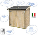 Casetta Box da Giardino per Attrezzi 155x85 cm con Porta Doppia Cieca in Legno Verde