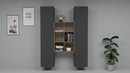 Parete Attrezzata Soggiorno 140x30x180 cm Maruska n°22 Grigio Antracite Opaco