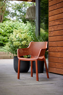 Set 6 Sedie da Giardino Keter Elisa 61x54x79 cm Trama Geometrica Verde Rosso e Giallo 