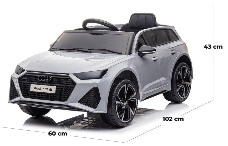 Macchina Elettrica per Bambini 12V con Licenza Audi RS6 Grigia
