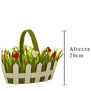 Set 3 Cassette Ovale con Manico e Cuori Larghezza 25 cm